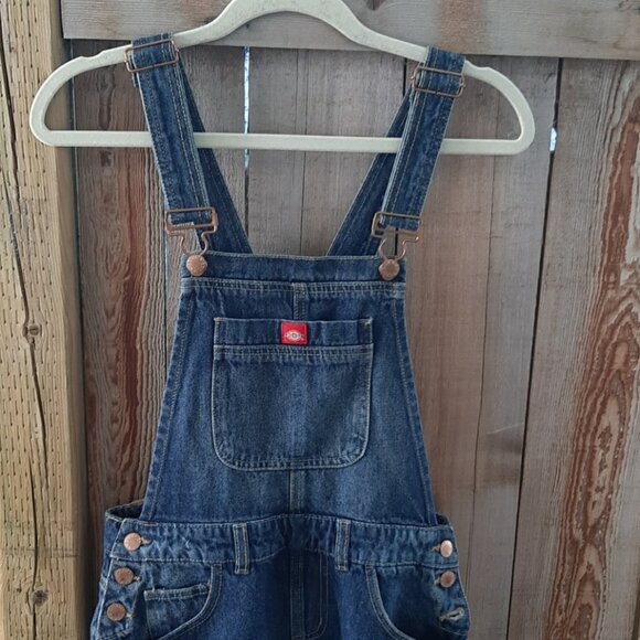 Dickies Women's Vintage Overall Denim Distressed Mini Dress Size S - Picture 2 of 12